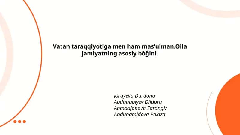 Vatanparvarlikning oilaviy tarbiyadagi o'rni