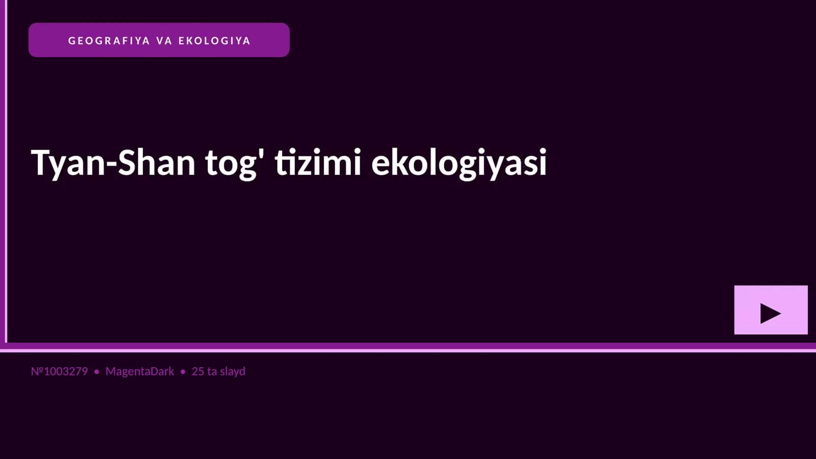 Tyan-Shan tog' tizimi ekologiyasi