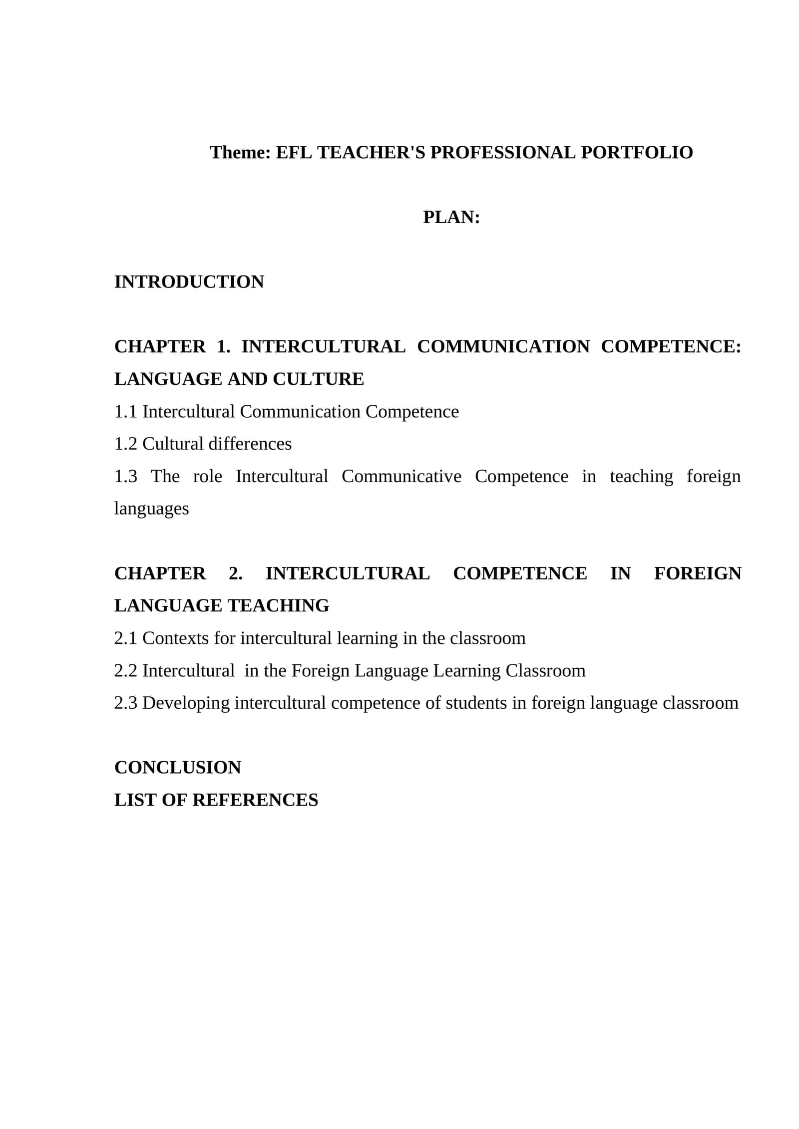 EFL TEACHER'S PROFESSIONAL PORTFOLIO