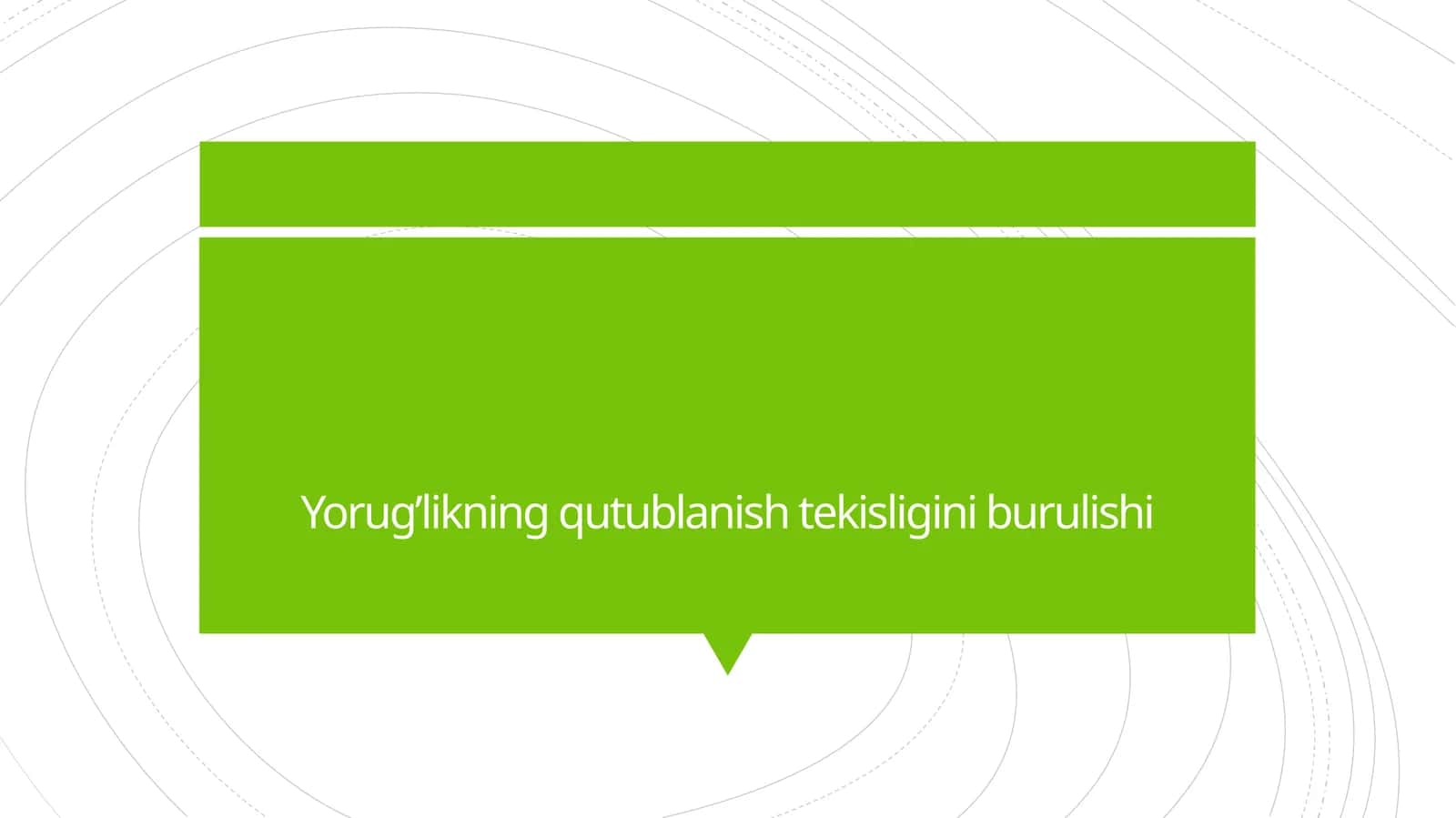 Yorug’likning qutublanish tekisligini burulishi