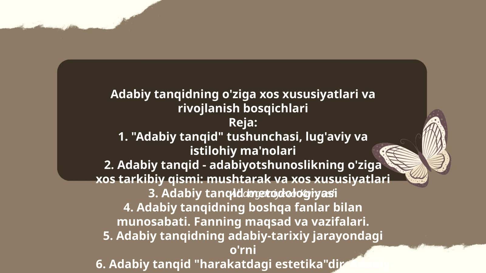 Adabiy tanqidning o'ziga xos xususiyatlari va rivojlanish bosqichlari