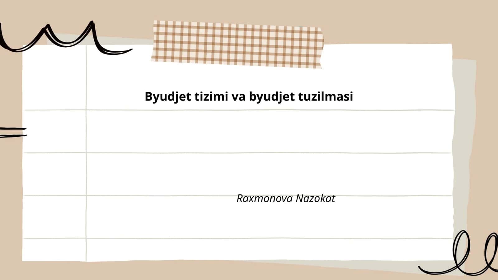 Byudjet tizimi va byudjet tuzilmasi