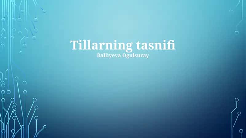 Tillarning tasnifi