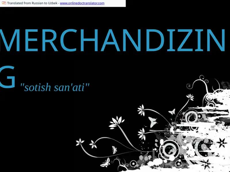 MERCHANDIZING TUSHUNCHASI