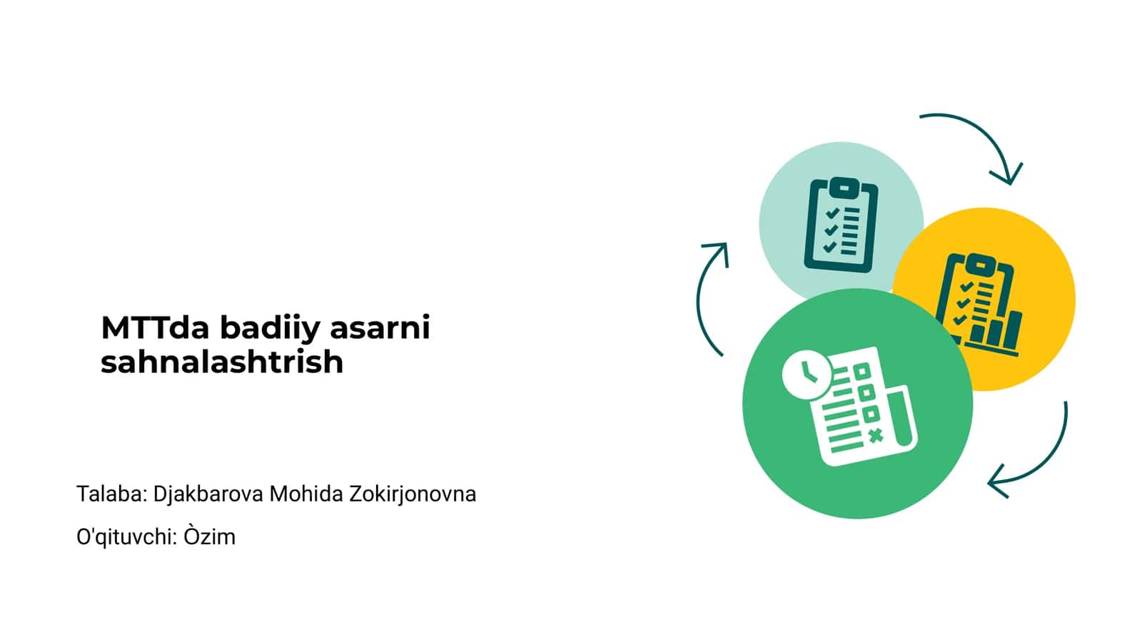 MTTda badiiy asarlarni sahnalashtirish