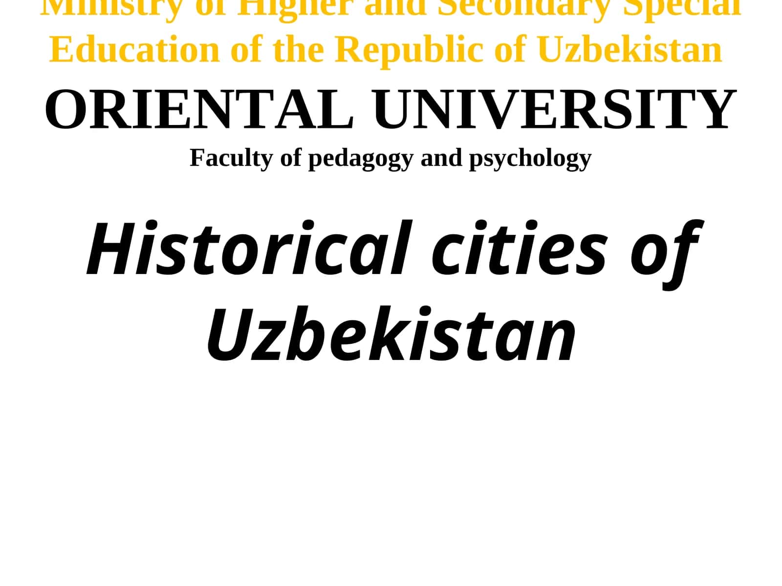 Historical cities of Uzbekistan