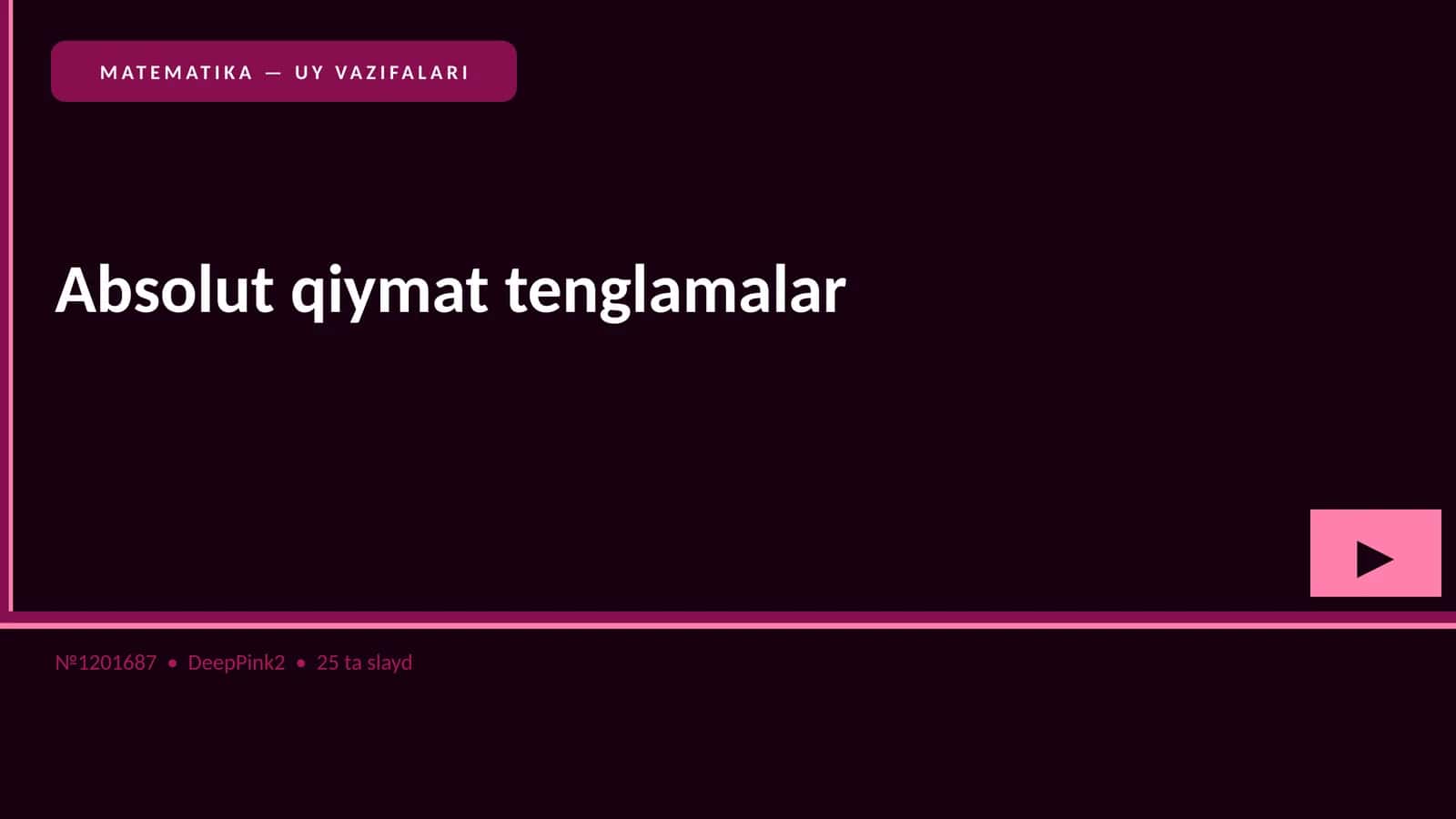 Matematika — Uy vazifalari