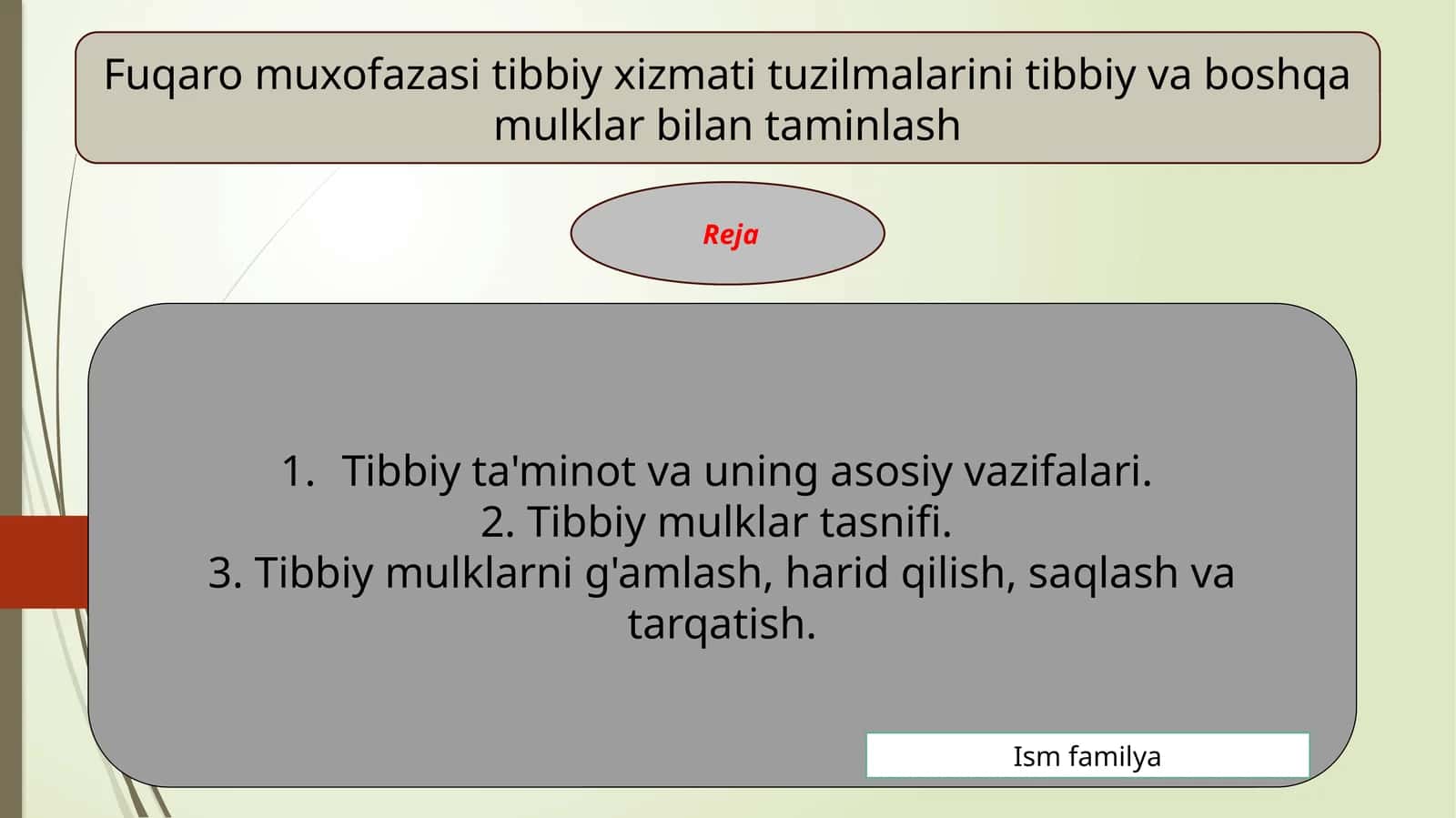 Fuqaro muxofazasi tibbiy xizmati tuzilmalarini tibbiy va boshqa mulklar bilan taminlash