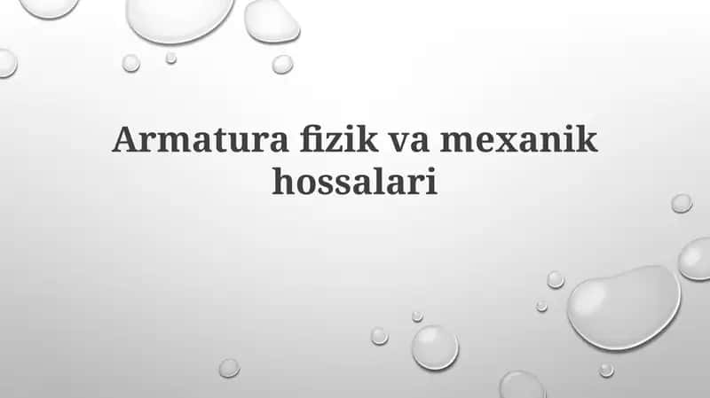 Armaturafizikvamexanikhossalari