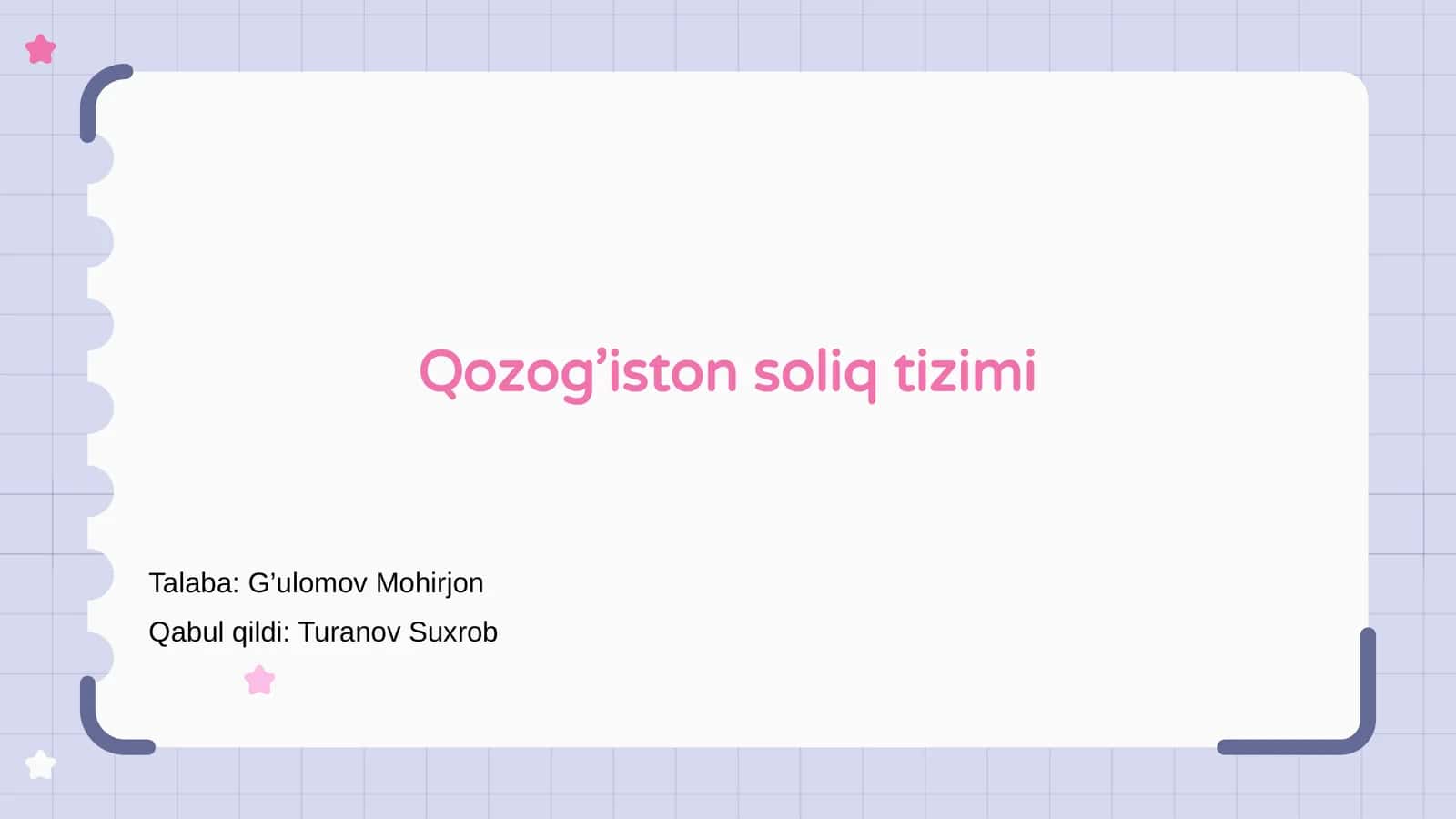 Qozog’iston soliq tizimi
