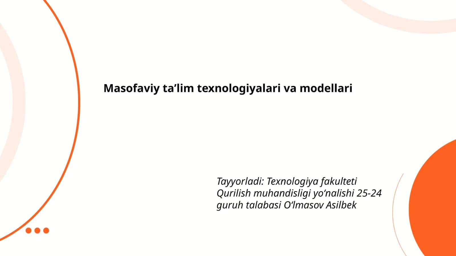 Masofaviy taʼlim texnologiyalari va modellari