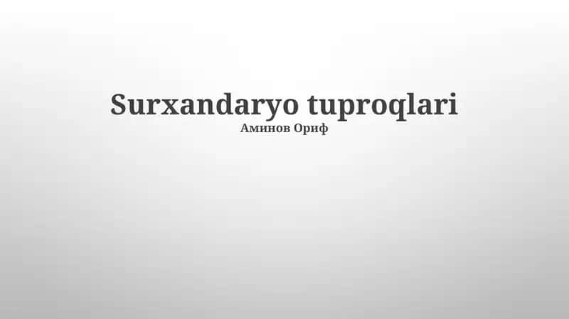 Surxandaryo tuproqlari