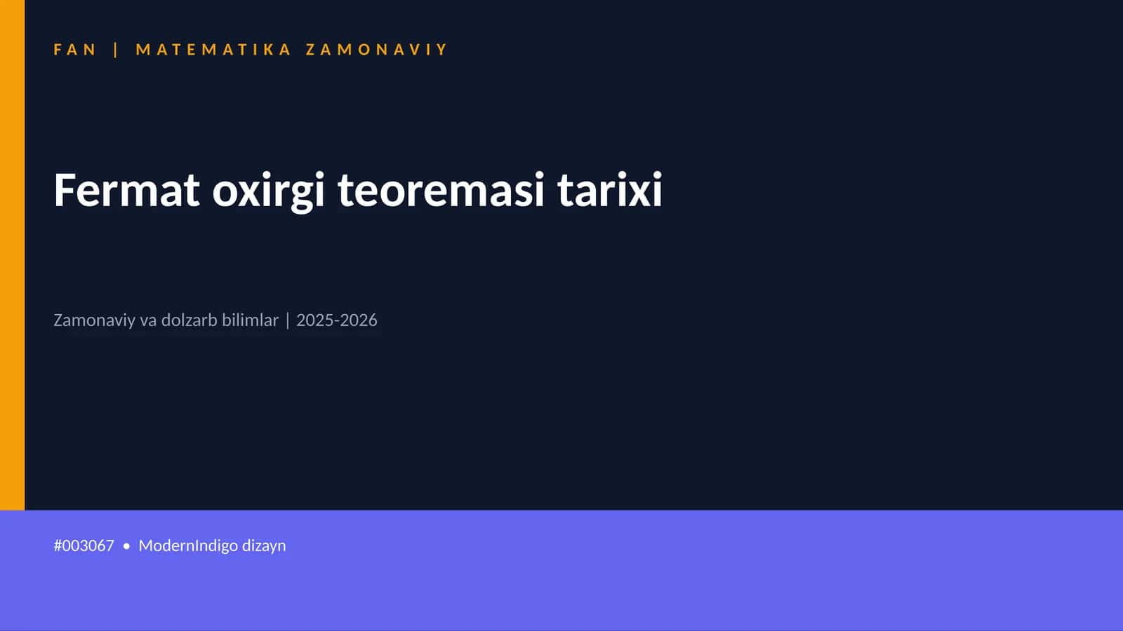 Fermat oxirgi teoremasi tarixi