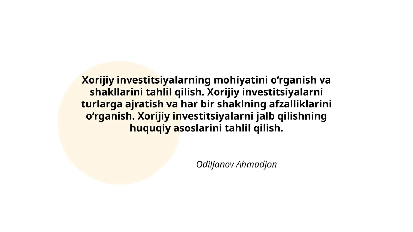 Xorijiy investitsiyalarning mohiyati va shakllari