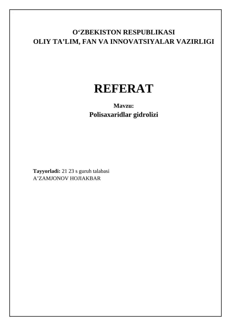 Polisaxaridlar gidrolizi