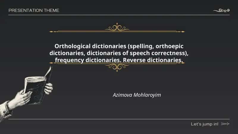 Orthological dictionaries