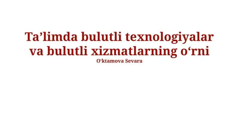 Bulut Texnologiyalarining Xavfsizligi va Maxfiyligi
