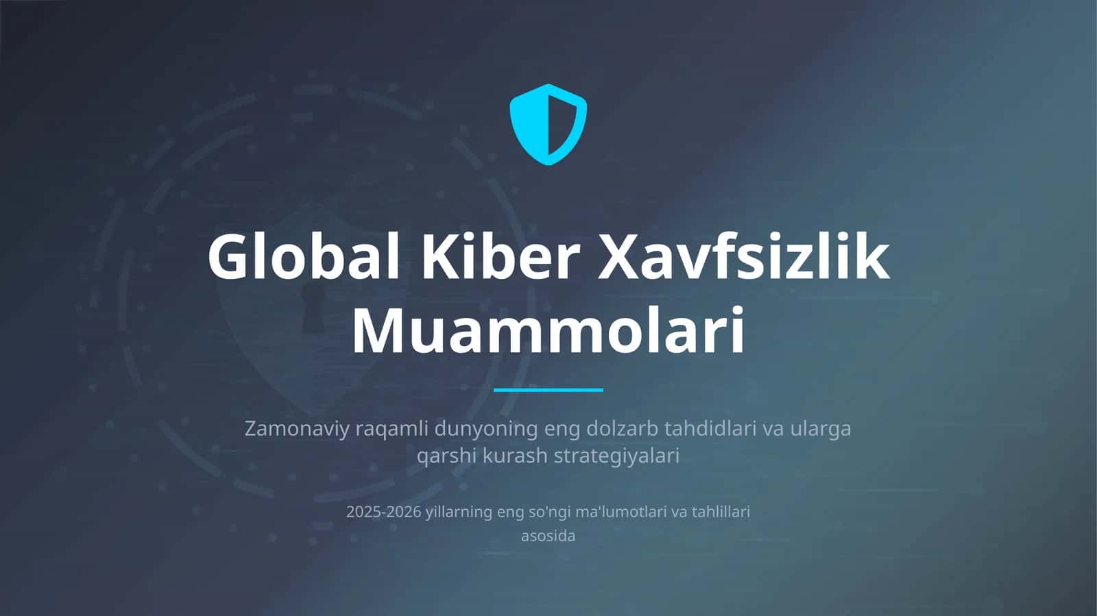 global kiber xavfsizlik muammolar taqdimot