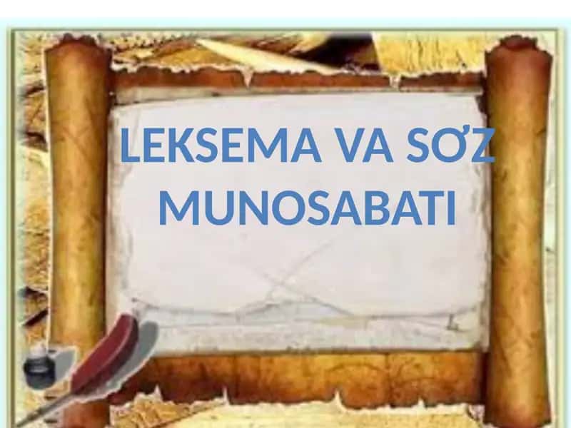 Leksema va sơz munosabati