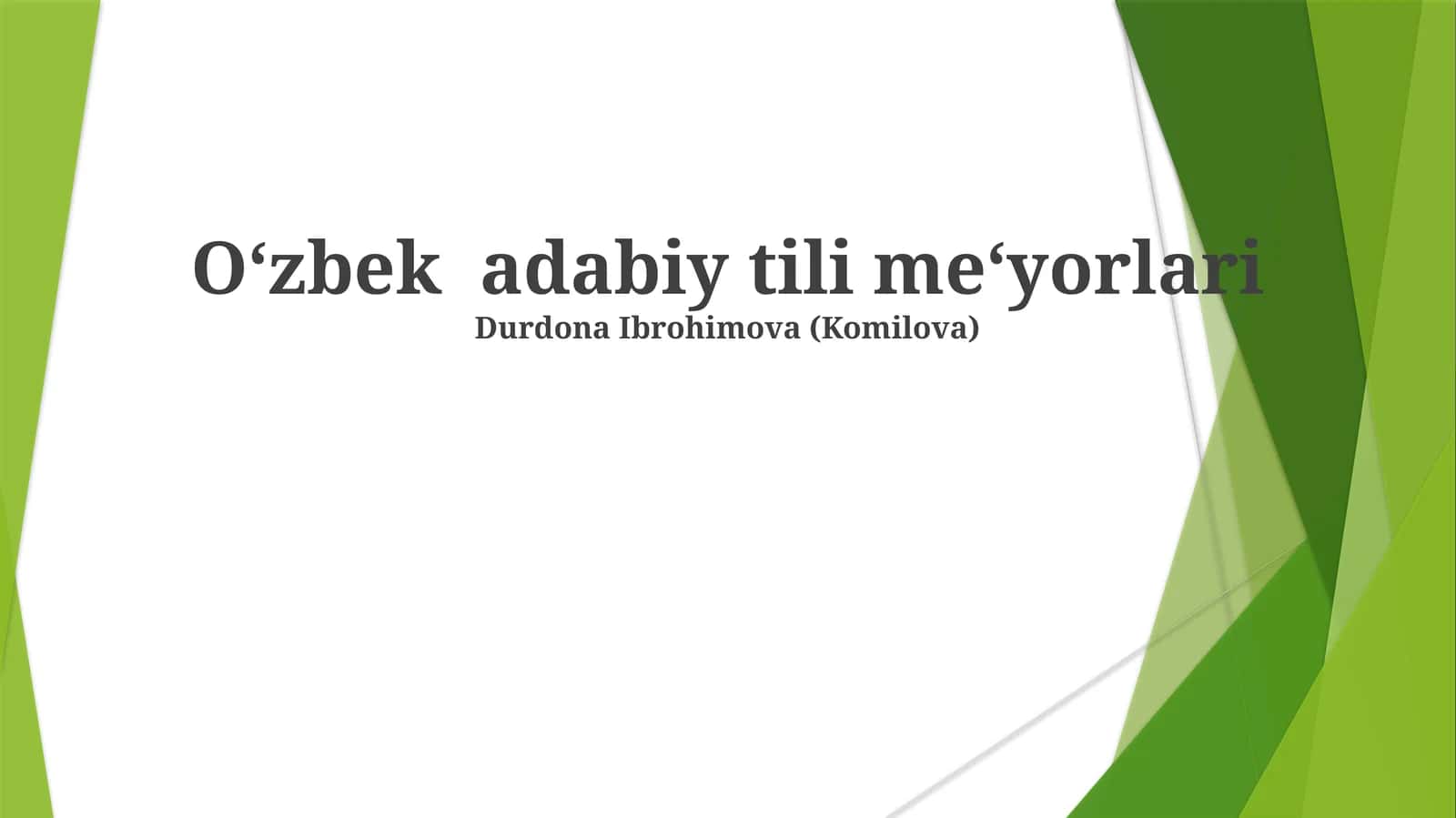 O‘zbek adabiy tili me‘yorlari