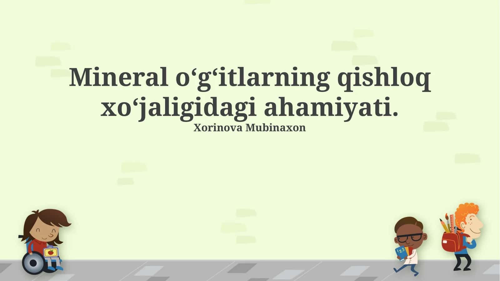 Mineral O'g'itlarning Qishloq xo'jaligidagi ahamiyati