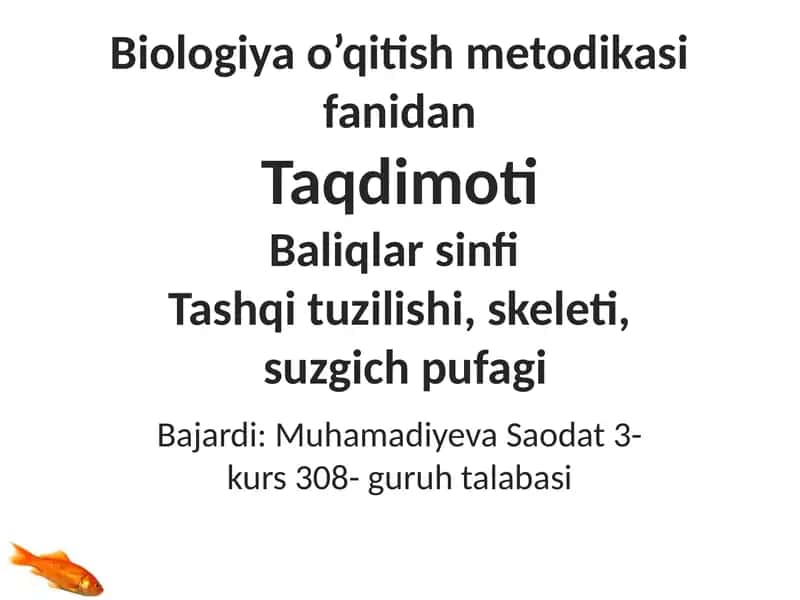Baliqlar sinfi Tashqituzilishi