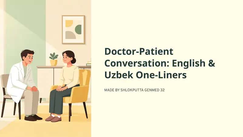 Doctor-Patient Conversation: English & Uzbek One-Liners