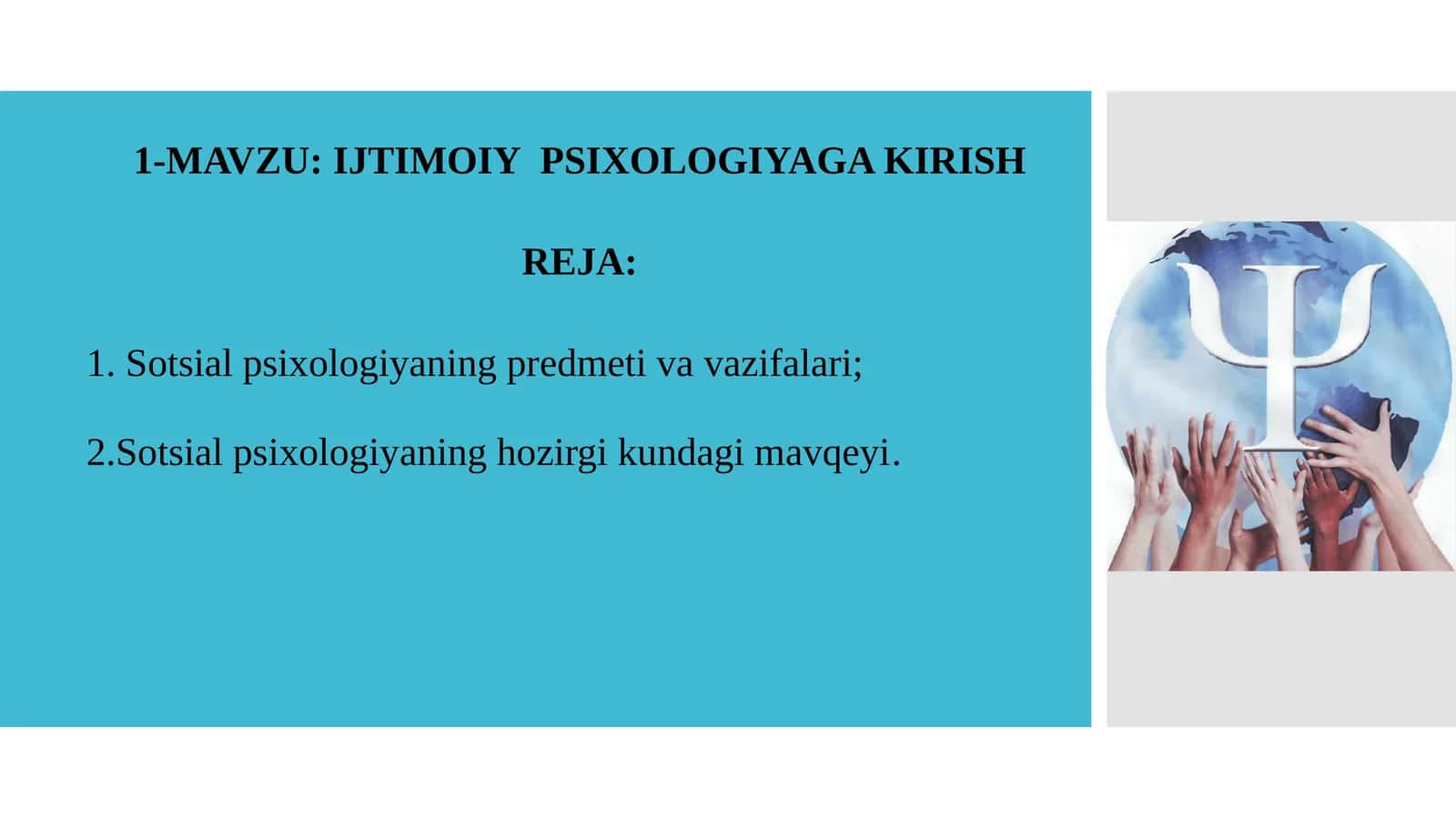 IJTIMOIY PSIXOLOGIYAGA KIRISH