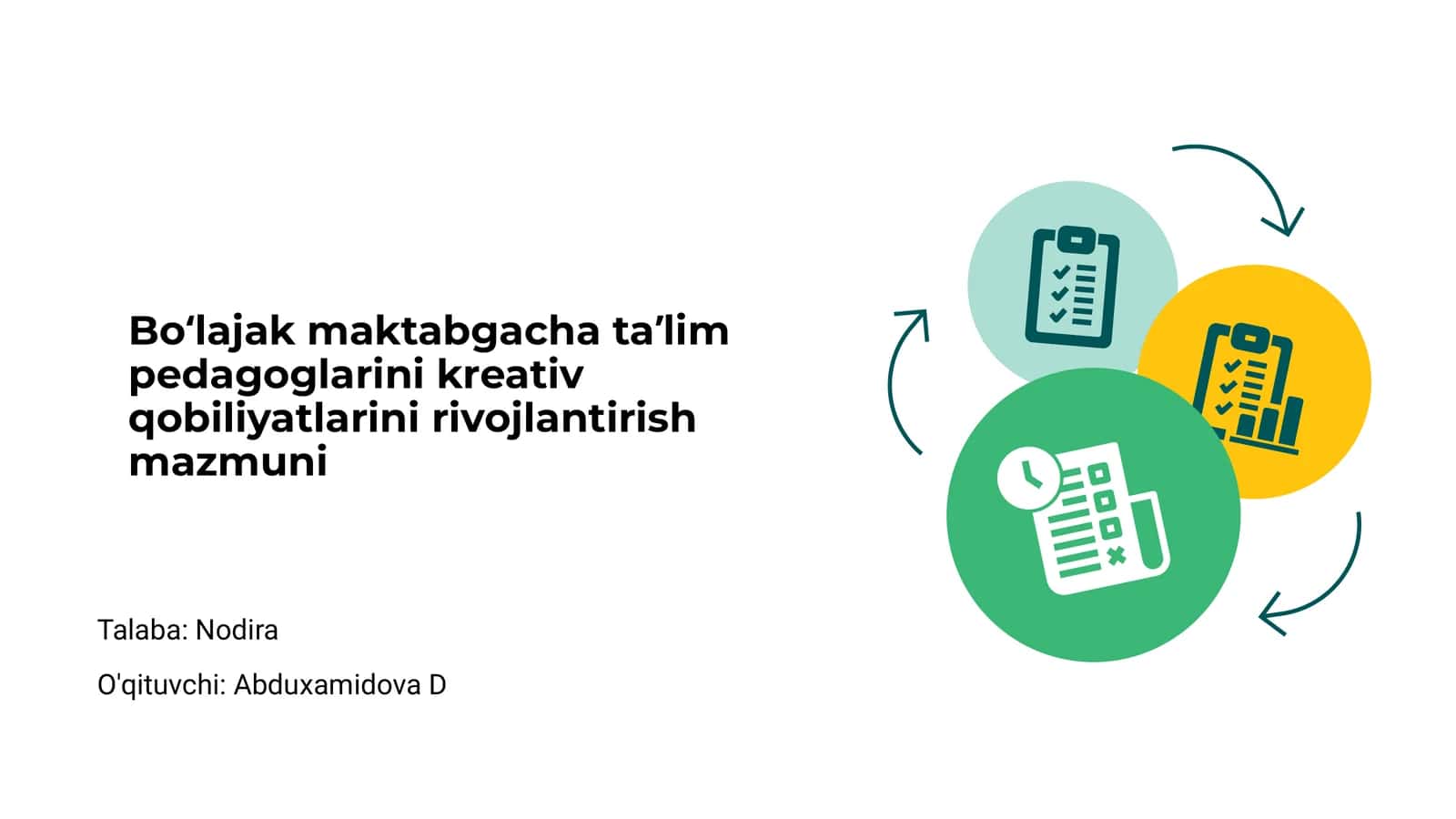 Boʻlajak maktabgacha taʼlim pedagoglarini kreativ qobiliyatlarini rivojlantirish mazmuni
