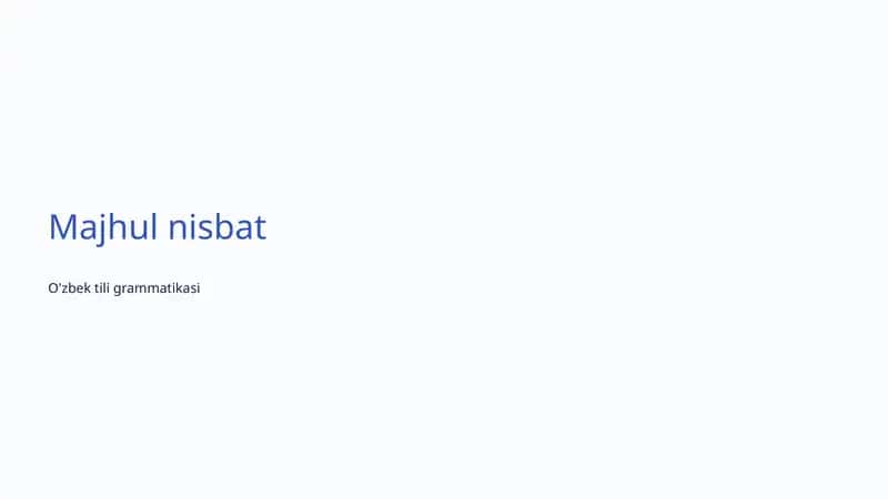 Majhul nisbat