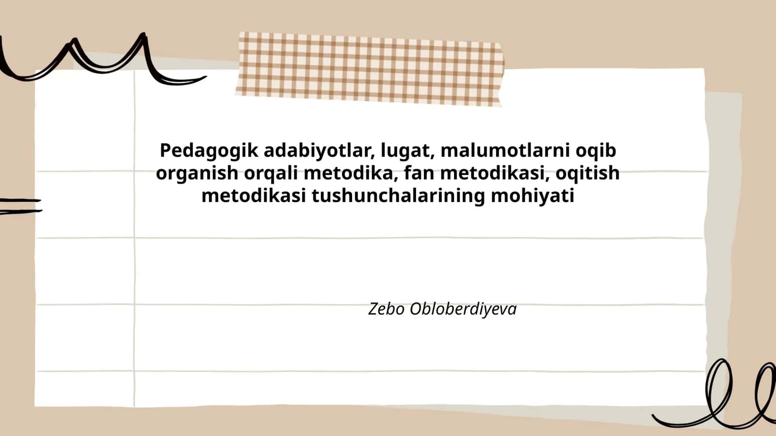 Pedagogik adabiyotlar, lugat, malumotlarni oqib organish orqali metodika, fan metodikasi, oqitish metodikasi tushunchalarining mohiyati