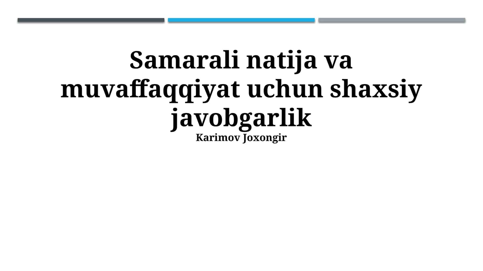Shaxsiy javobgarlik