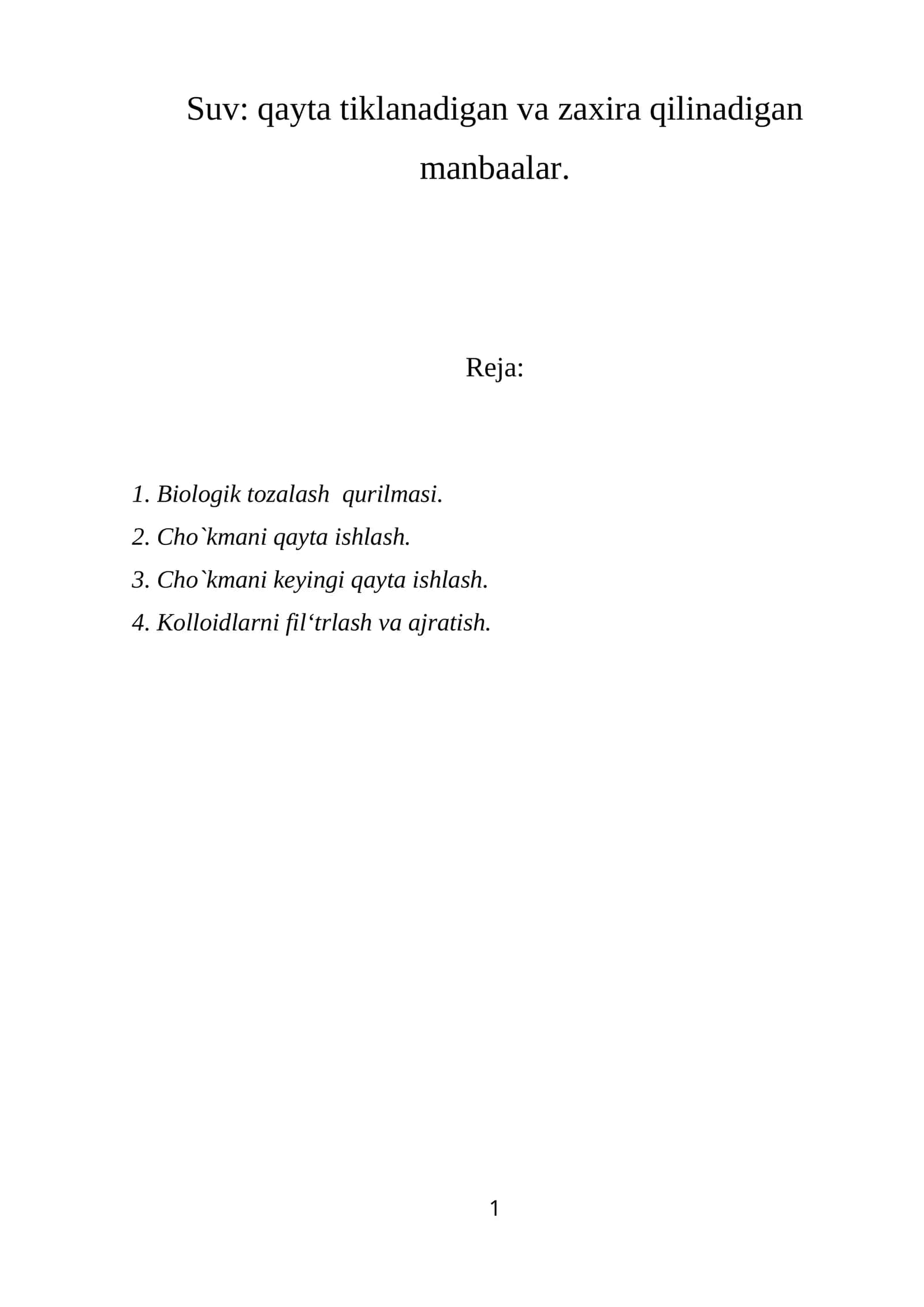 Biologik tozalash qurilmasi