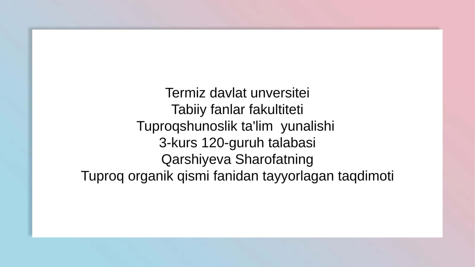 Tuproq Strukturasi (Donadorligini Tiklash va Saqlash Tartibi)