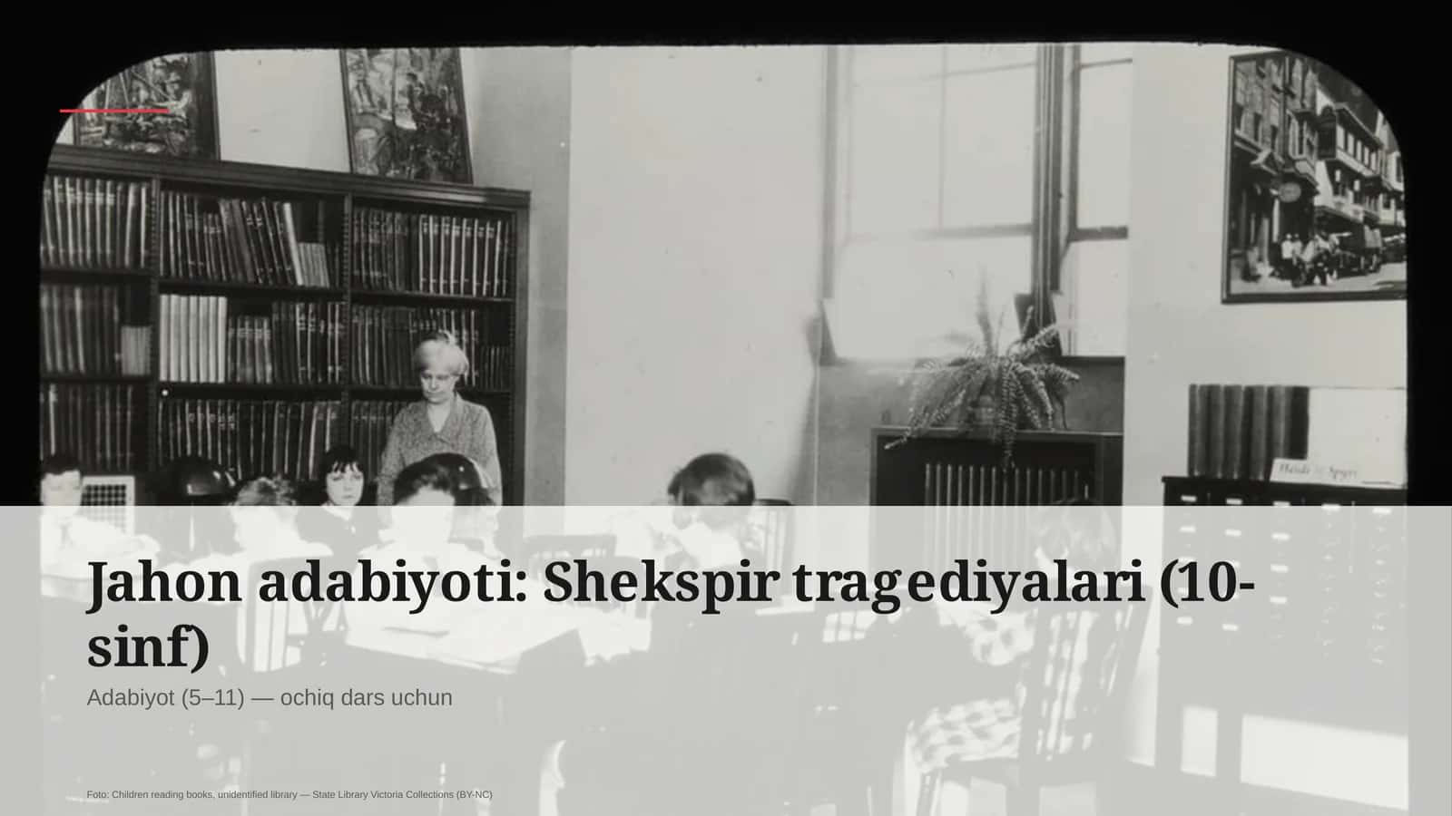 Jahon adabiyoti: Shekspir tragediyalari (10-sinf)
