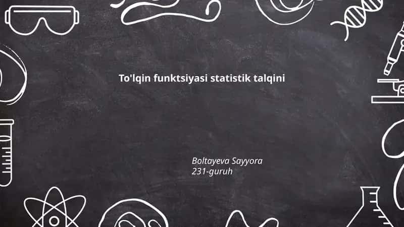 To'lqin funktsiyasi statistik talqini