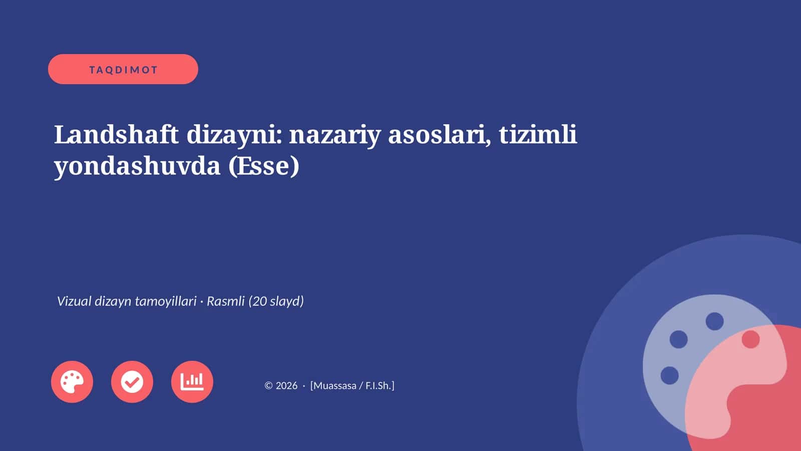 Landshaft dizayni: nazariy asoslari, tizimli yondashuvda (Esse)