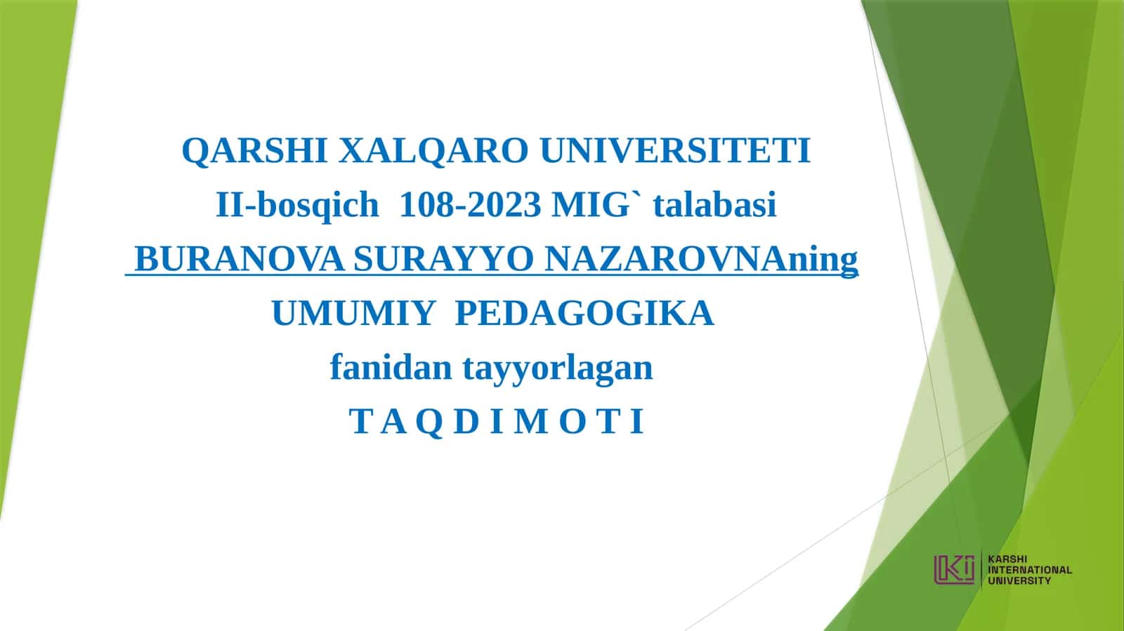 TARBIYANING MAQSAD VA VAZIFALARI