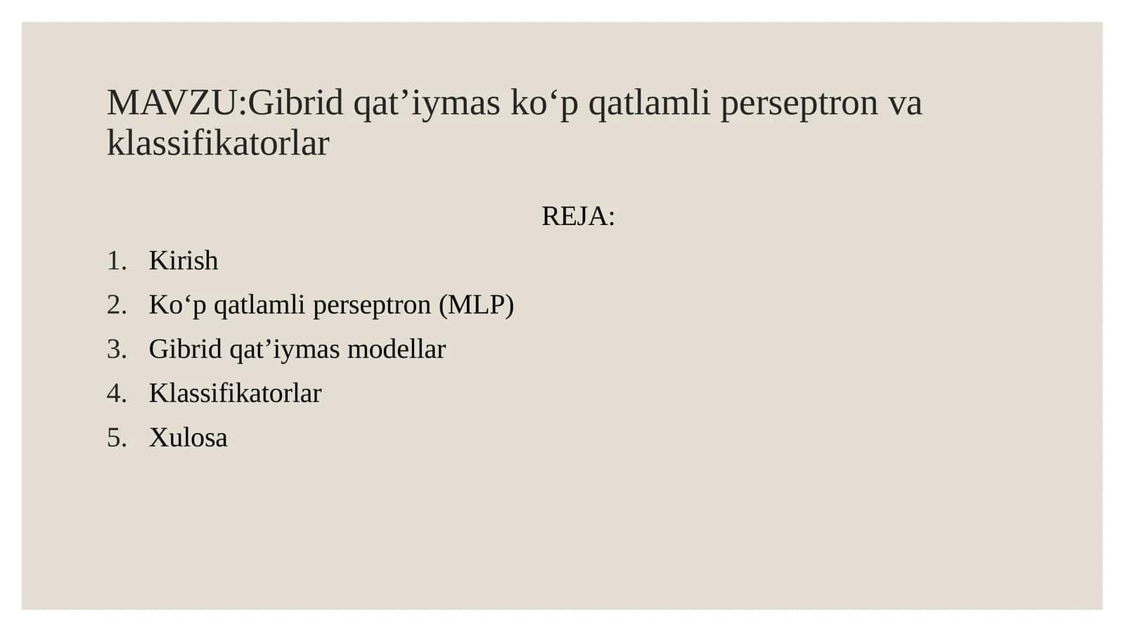 Gibrid qat’iymas perseptron