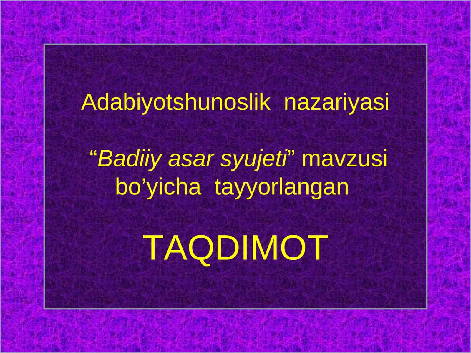 Badiiy asar syujeti