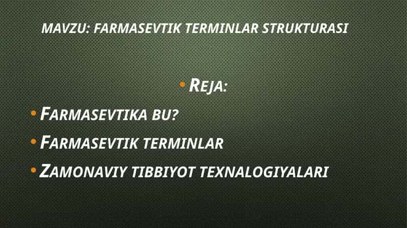 Farmasevtik terminlar strukturasi
