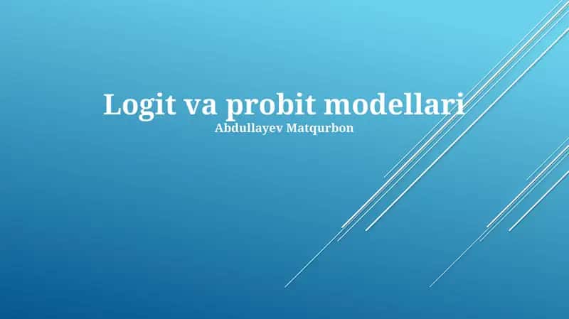 Logit va probit modellari