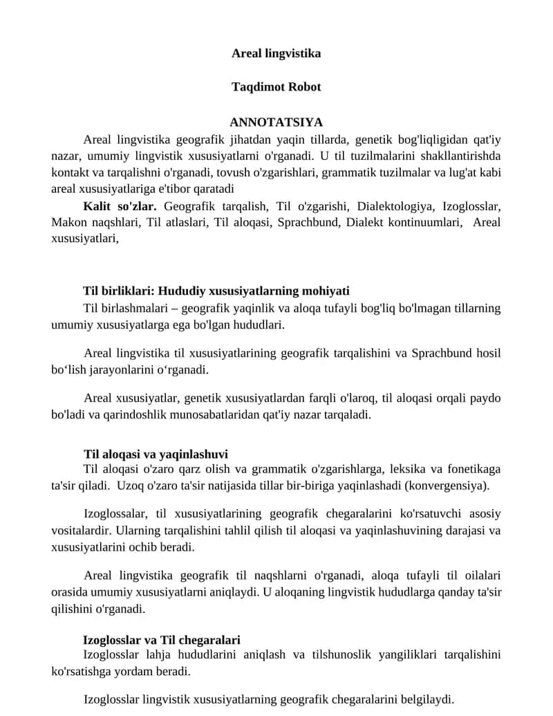 Areal lingvistika