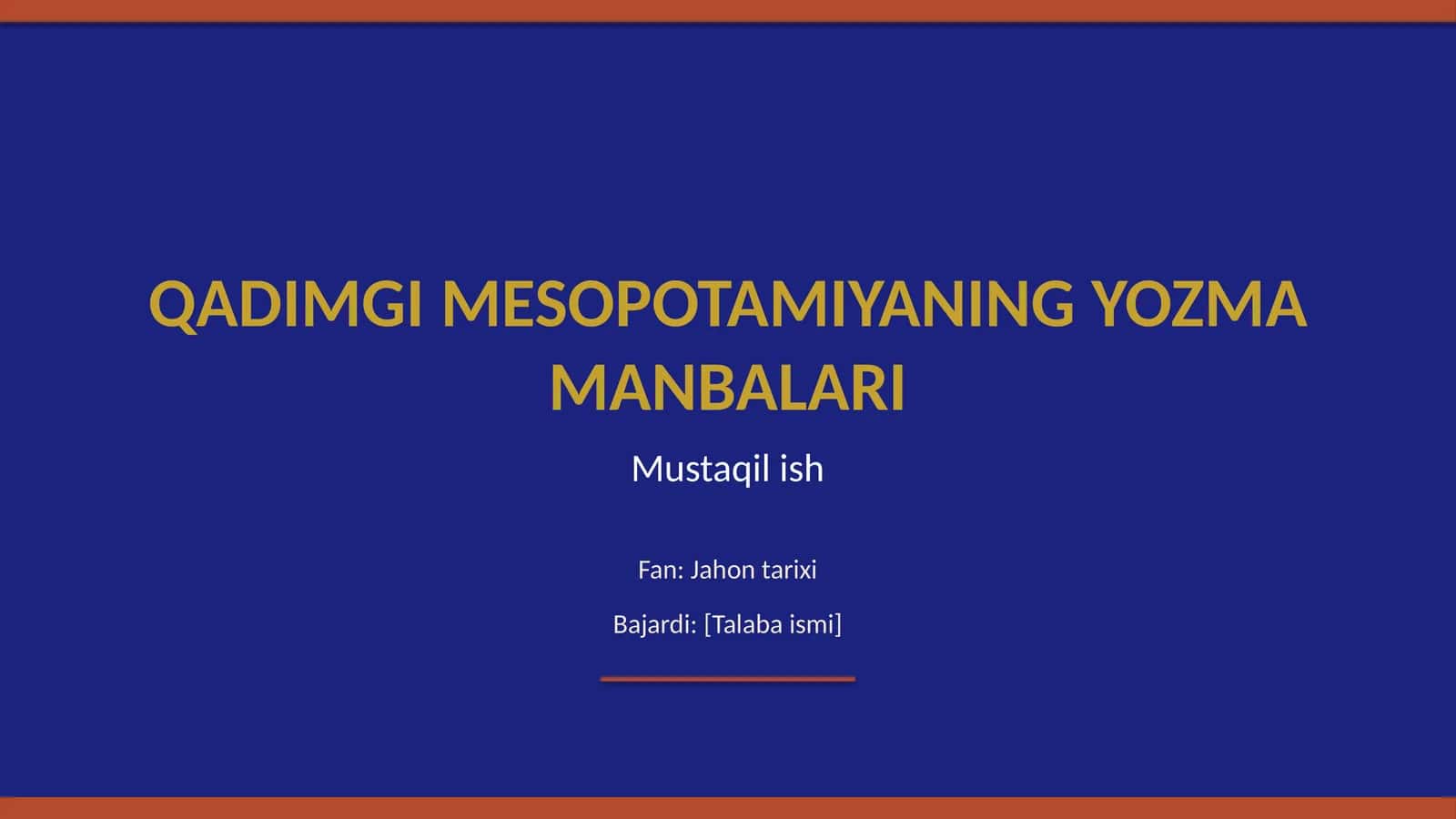 Qadimgi Mesopotamiyaning yozma manbalari