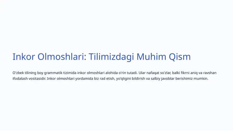 Inkor Olmoshlari