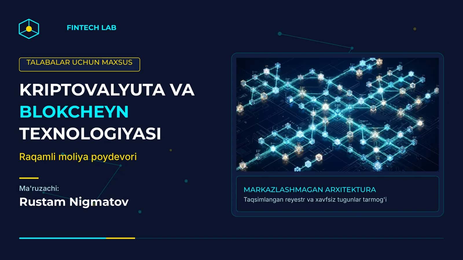 Kriptovalyuta va blokcheyn texnologiyasi: Raqamli moliya | 15 slayd