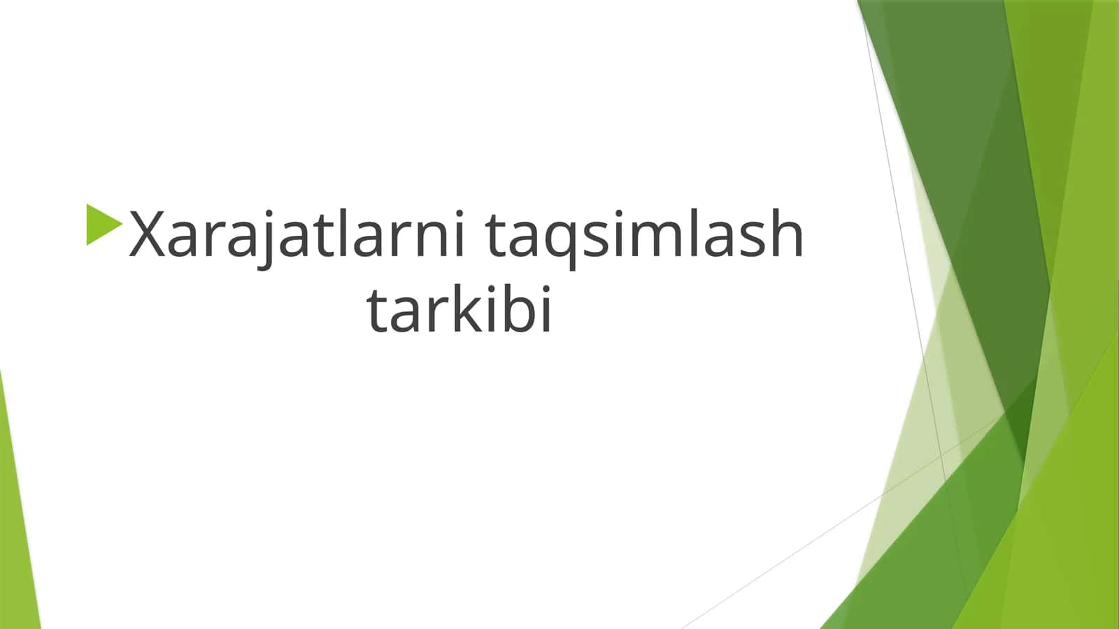 Xarajatlarni taqsimlash tarkibi