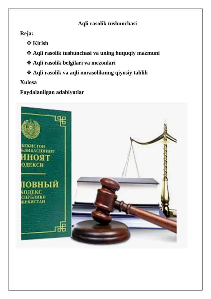 Aqli rasolik tushunchasi