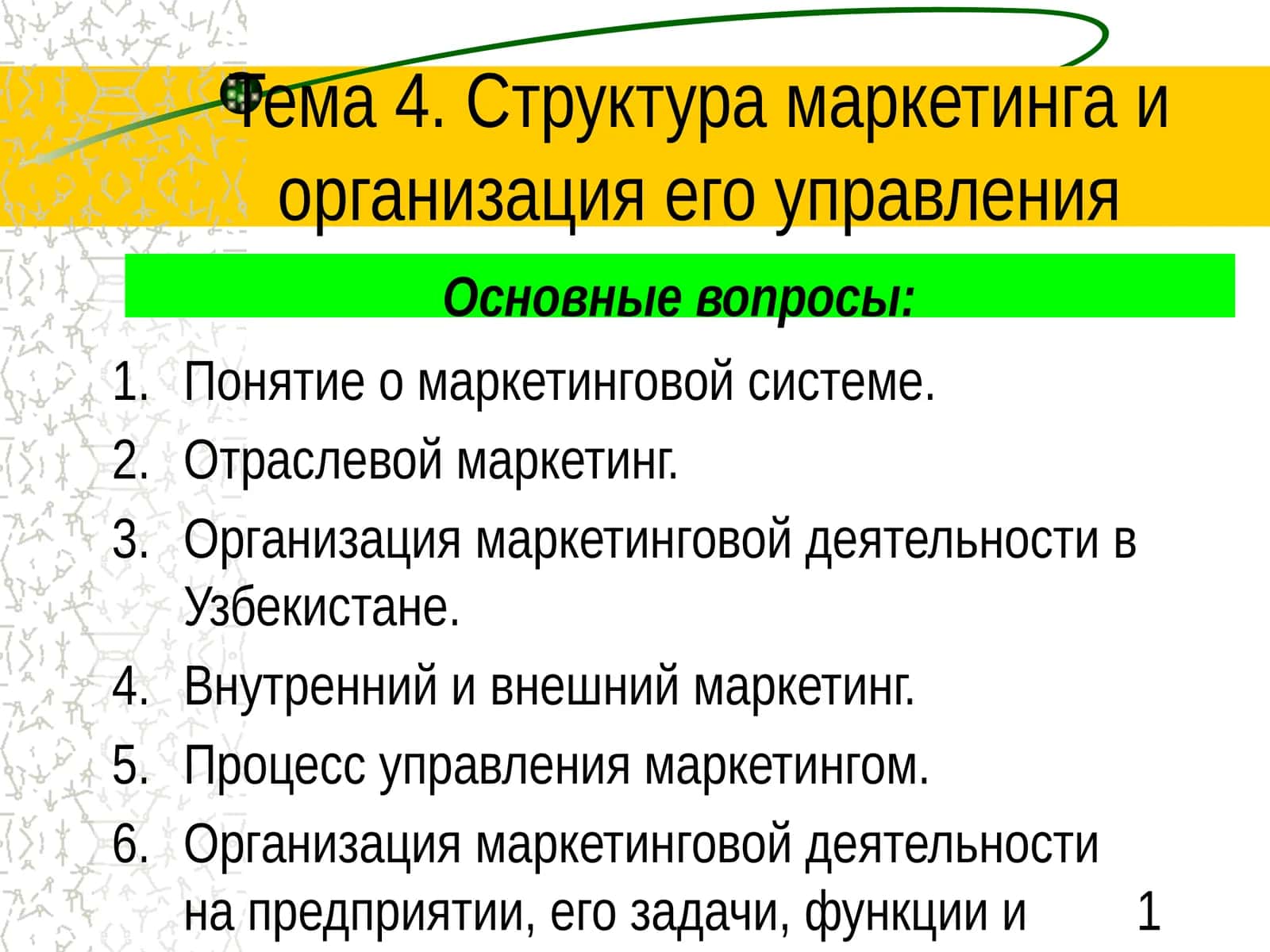 Тема 4. Структура маркетинга и организация его управления