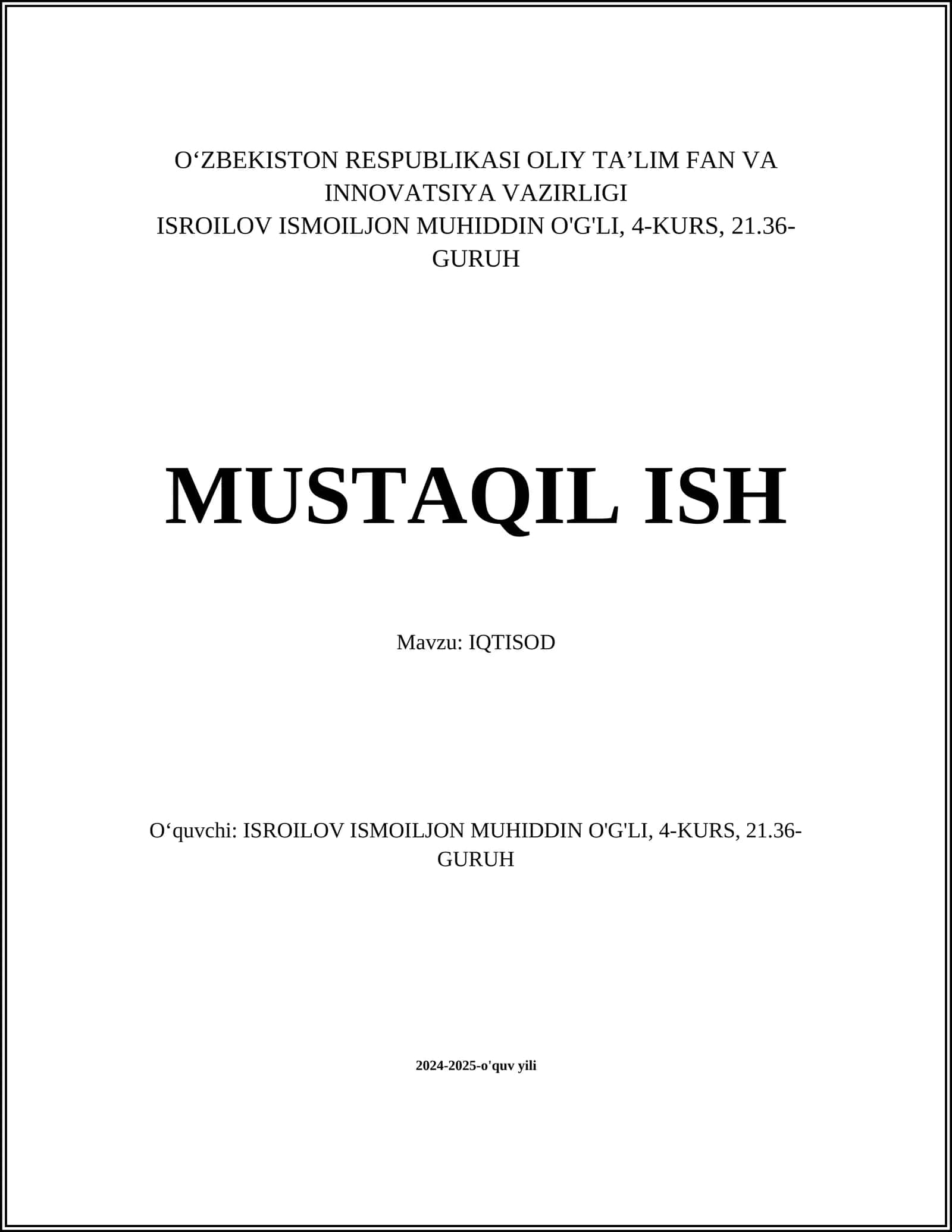 Iqtisodiy rivojlanish strategiyalari